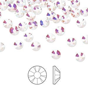 Flat back 1440pk crystal AB foil back, Preciosa MAXIMA Czech crystal rhinestone 4.6-4.8mm chaton rose round SS20