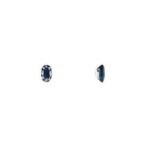 Blue sapphire 1pkg1, hand-cut faceted oval gem 5x3mm