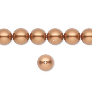 Pearl 250pk copper, Swarovski&reg; 8mm round 5810