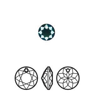 Drop 4pk emerald shimmer, Crystal Passions&reg; 8mm pendant classic cut 6430