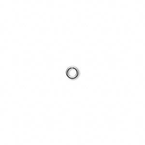 Jump ring 1pkg100 silver-plated, 4mm round, 20 gauge / 2.4mm inside diameter / brass image number 0