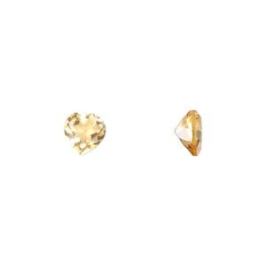 Citrine 1pkg1, hand-cut faceted heart gem 7mm