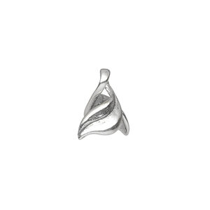 Bail, ice-pick, antiqued sterling silver, 11x8mm twisted leaf, 4mm grip length. Sold individually.