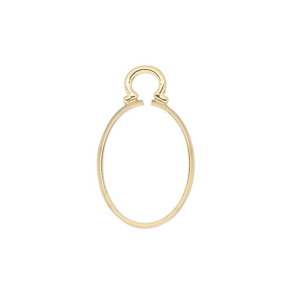 Drop, Cinch Mount, 14Kt gold-filled, 18x13mm oval setting. Sold individually. image number 0