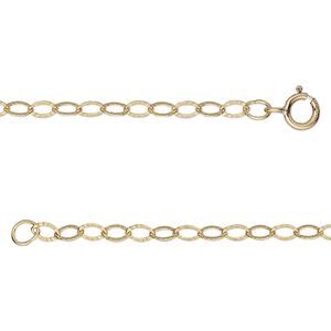 Chain 1pkg1 14Kt gold-filled starburst, 2.7mm oval / springring clasp, 18 inch