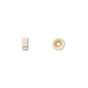 Bead 1pkg20 14Kt gold-filled, 6.5x3mm corrugated rondelle