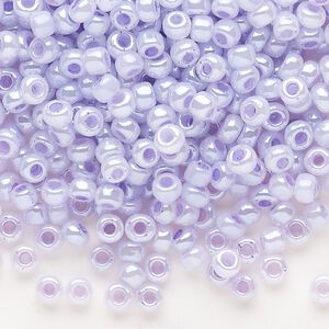 Seed bead, Dyna-Mites&trade;, glass, opaque ceylon pastel lilac, #6 round. Sold per 1/2 kilogram pkg.