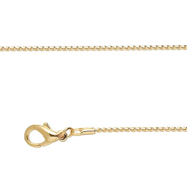 Chain 1pkg4 cable, 0.9mm twisted / lobster claw clasp, gold-finished brass 18 inch image number 0
