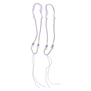 Imitation silk / jadeite 1pkg2, macram&eacute; necklace cord adjustable 20 inch / 5.5 inch dangle 2-3.5mm