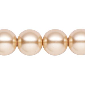 Pearl 1pk champagne, Celestial Crystal&reg; 14mm round 15.5-16 inch