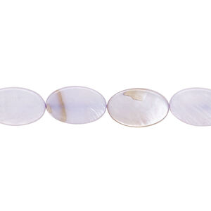 Mother-of-pearl shell 1pkg1, flat oval bead 15 inch lavender 13x8mm