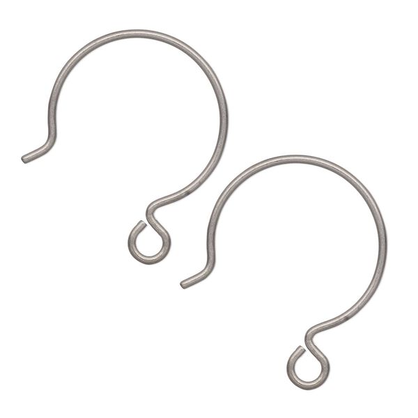 Ear wire French hook 1pkg2 niobium, 21.5mm / open loop, 20 gauge 1 pair image number 0