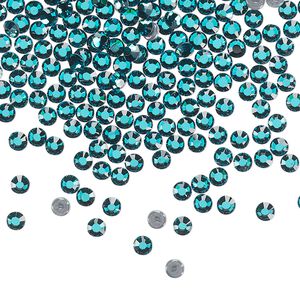 Flat back, Dance With Me&trade; crystal hotfix rhinestone, blue zircon, foil back, 2.7-2.9mm rose, SS10. Sold per pkg of 144 (1 gross).