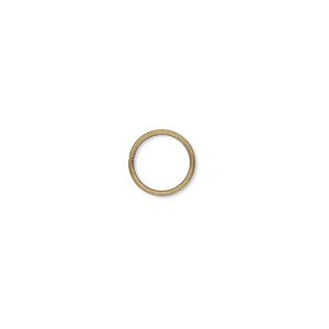 Jump ring 1pkg100 gold-plated, 9mm round, 20 gauge / 7.5mm inside diameter / brass / antique