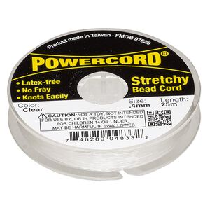 Cord, Powercord&reg;, elastic, clear, 0.4mm, 3.5 pound test. Sold per 25-meter spool.