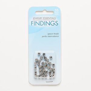 Bead, antiqued silver-finished "pewter" (zinc-based alloy), 4x4mm faceted cube with flower design. Sold per pkg of 35.