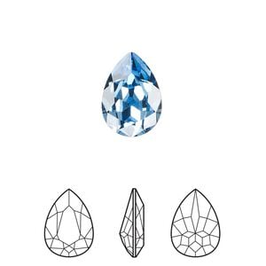 Fancy stone 1pk cool blue foil back, Crystal Passions&reg; Regenerated 14x10mm pear 4320
