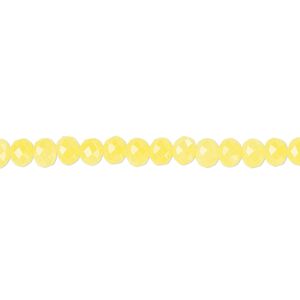 Bead 1pk light yellow frosted, Celestial Crystal&reg; 4x3mm rondelle 15.5-16 inch