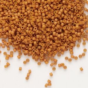 Seed bead, Delica&reg; 1pkg50g glass, #11 round, opaque pumpkin / outside dyed (DB-0653)