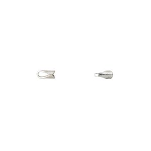 Cord end glue-in 1pkg10 sterling silver, 5x2mm round / 1.5mm inside diameter