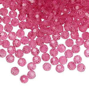 Bead 720pk rose, Preciosa Czech crystal 4mm round