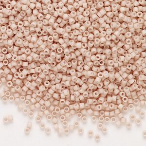 Seed bead, Delica&reg;, glass, pkg/7.5g, #11 round, opaque matte glazed luster blush (DB-0354-1).