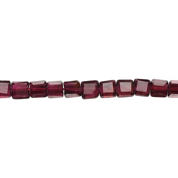 Garnet 1pkg1, hand-cut faceted flat square bead 15.5-16 inch 5x5mm-6x6mm image number 0