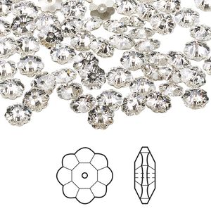 Margarita flower 24pk crystal foil back, Crystal Passions&reg; 6x2mm 3700