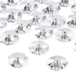 Bead 144pk crystal, Preciosa Czech crystal 12x4mm loch flower