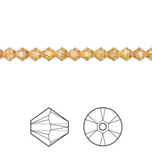 Bead 1pkg144 dark orange (HICT), Crystal Passions&reg; 4mm bicone 5328