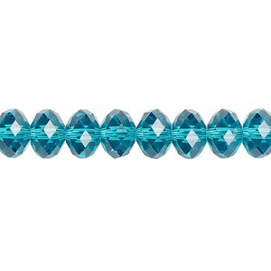 Bead 288pk blue zircon, Swarovski&reg; 8x6mm rondelle 5040