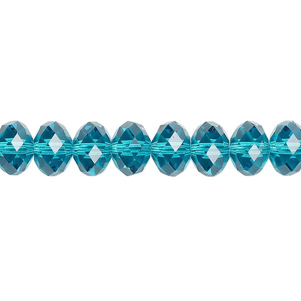 Bead 288pk blue zircon, Swarovski&reg; 8x6mm rondelle 5040 image number 0