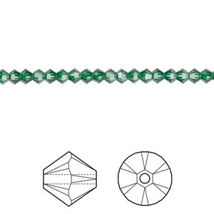 Bead 1440pk majestic green, Swarovski&reg; 3mm XILION bicone 5328