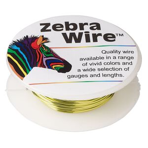 Wire, Zebra Wire&trade;, color-coated copper, light lime, round, 24 gauge. Sold per 20-yard spool.