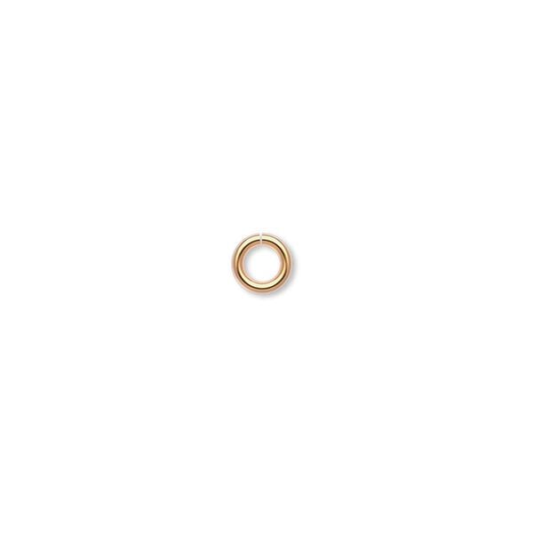 Jump ring 1pkg500 gold-plated, 5mm round, 18 gauge / 3mm inside diameter / brass image number 0