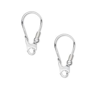 Ear wire 1pkg20 sterling silver, 20x10mm / 2.5mm ball / coil / open loop, 20 gauge 10 pair