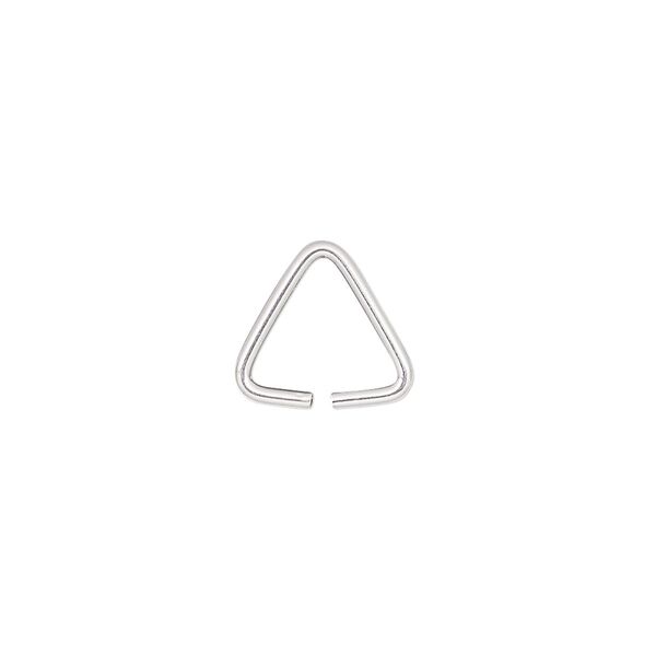 Jump ring 1pkg4 sterling silver, 12mm triangle, 16 gauge / 8.8mm inside diameter image number 0