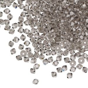 Bead 144pk black diamond, Preciosa Czech crystal 3mm bicone
