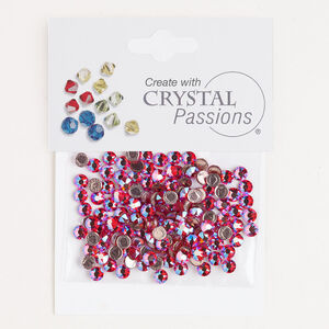 Flat back 1pkg144 hyacinth shimmer foil back, Crystal Passions&reg; rhinestone 3.80-4.00mm hotfix round SS16