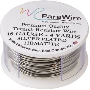 Wire, ParaWire&trade;, enameled copper, hematite, round, 18 gauge. Sold per 4-yard spool.
