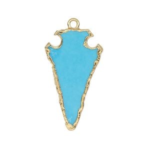 Drop 1pkg1, gold-finished electroplated sterling silver and magnesite, 30x15mm hand-cut arrowhead