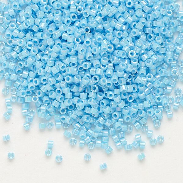Seed bead, Delica&reg;, glass, pkg/250g, #11 round, opaque rainbow turquoise blue (DB-0164). image number 0