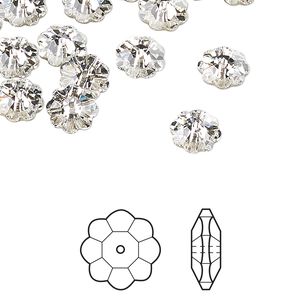 Margarita flower 12pk crystal foil back, Crystal Passions&reg; 8x3mm 3700