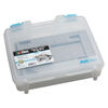 Organizer, ArtBin&reg; tarnish inhibitor 1pkg1, polypropylene, clear and blue, 15-1/2 x 15 x 3-1/2 inches, organizer box with 18 moveable dividers, removable tray and bead board. image number 0