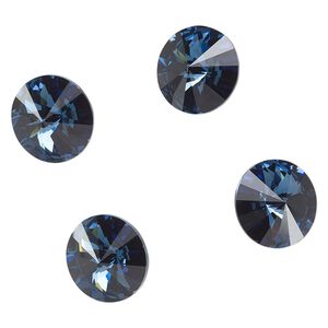 Chaton 4pk Montana foil back, Crystal Passions&reg; 12mm rivoli 1122
