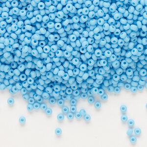 Seed bead, Preciosa Ornela Czech glass, pkg/500g, #11 rocaille, opaque matte sky blue, (63020).