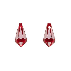 Drop 144pk Siam, Swarovski&reg; 15x7.5mm pendant teardrop 6000