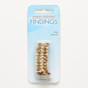 Bead, gold-coated plastic, 19x4mm-19x5mm faceted rondelle with 10-11mm hole. Sold per pkg of 10.