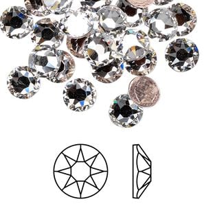 Flat back 144pk crystal foil back, Crystal Passions&reg; hotfix rhinestone 7.07-7.27mm rose round SS34 2078HF