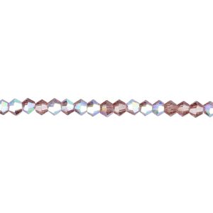 Bead 1pk 16 facets translucent medium purple AB, Celestial Crystal&reg; 3mm bicone 15.5-16 inch